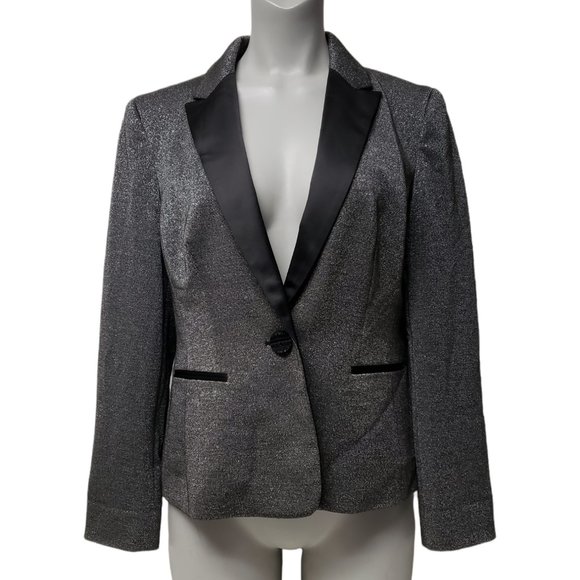 Nipon Boutique metallic gray blazer . size 12 - Picture 2 of 8
